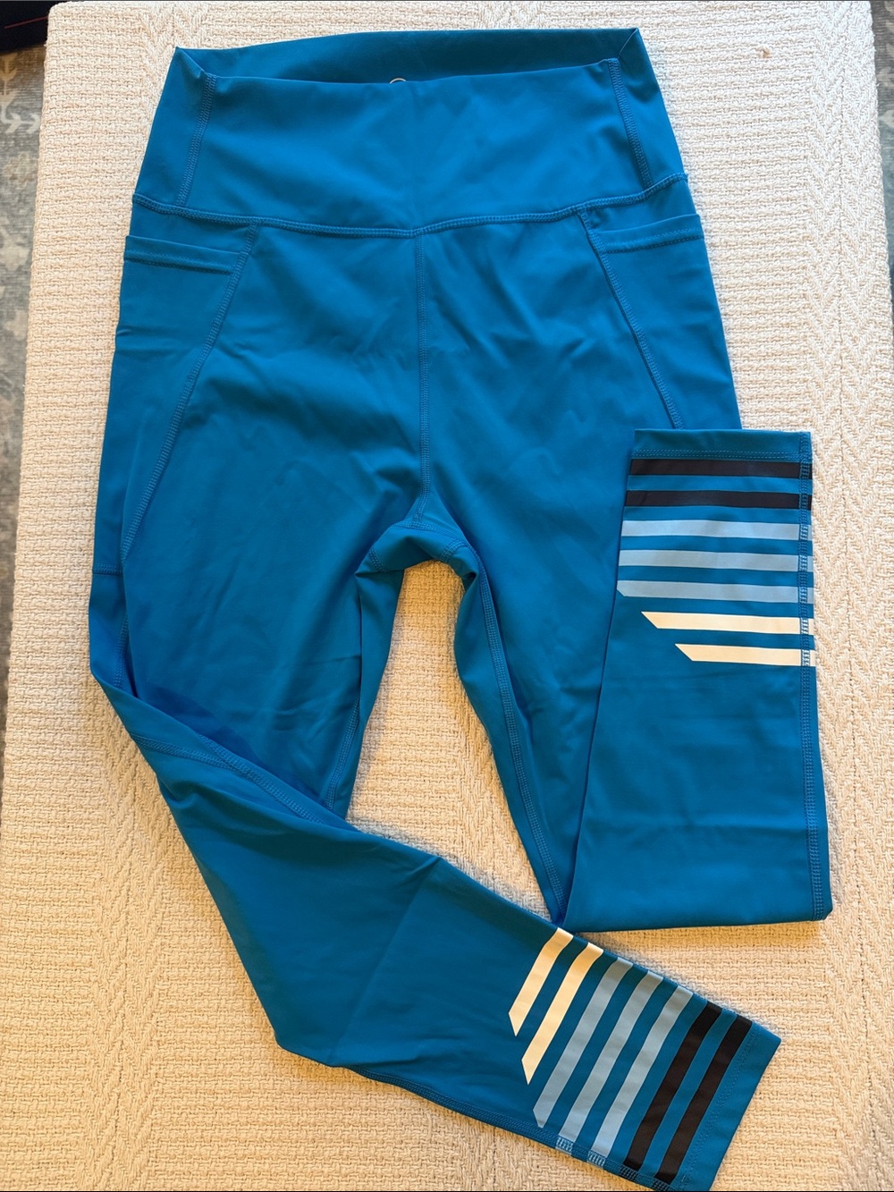 Women’s Teal Addison Bay Performance Leggings with Striped Detail